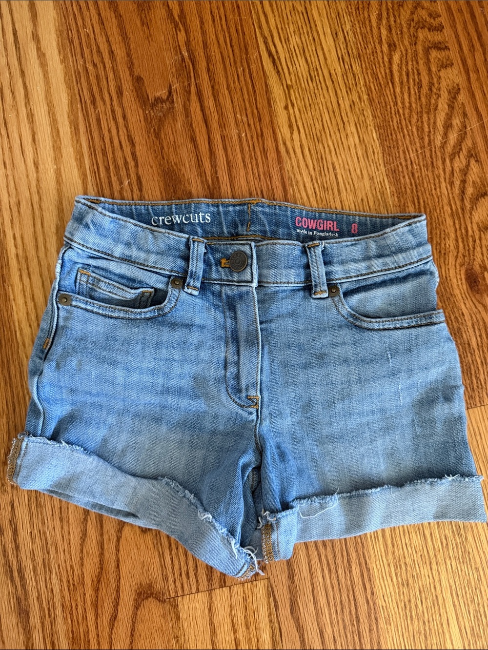 Crewcuts Light Blue Denim Rolled-Hem Girl's Shorts